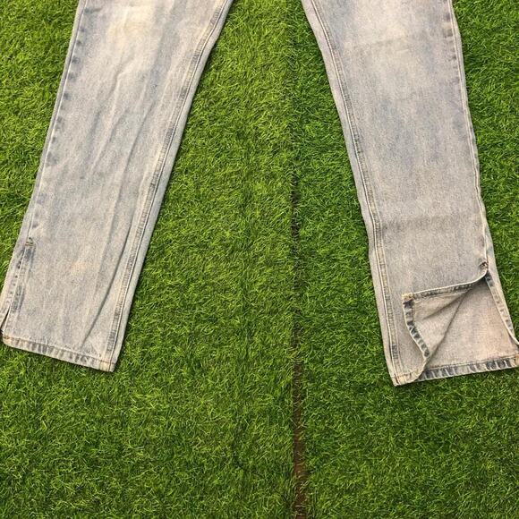 Fashion Nova Light Blue Split Hem Denim Jeans - Picture 4 of 5